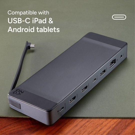 Zagg USB-A / USB-C Docking Station με HDMI 4K PD Ethernet Γκρι