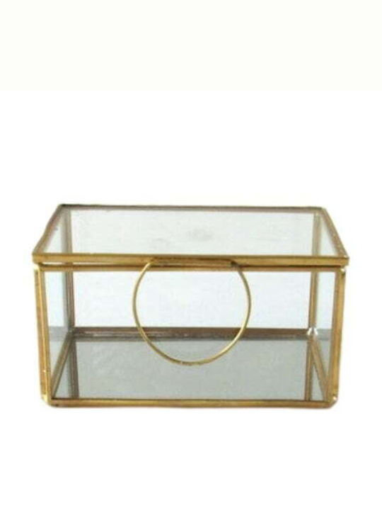 JK Home Decoration Cutie Decorativă Sticlă 12.5x12.5x6cm