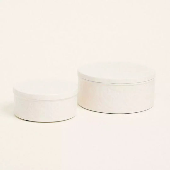 Metal Box Set of 2 Pieces Ecru 20 X 10 Cm 16 X 8 Cm Beauty Home Metal Box Set of 2 Pieces Ecru 20 X 10 Cm 16 X 8 Cm Beauty Home
