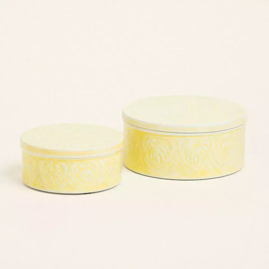 Metal Box Set of 2 Yellow 20 X 10 Cm 16 X 8 Cm Beauty Home Metal Box Set of 2 Yellow 20 X 10 Cm 16 X 8 Cm Beauty Home