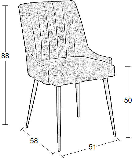 Megan Dining Room Fabric Chair Beige 77x69x52cm