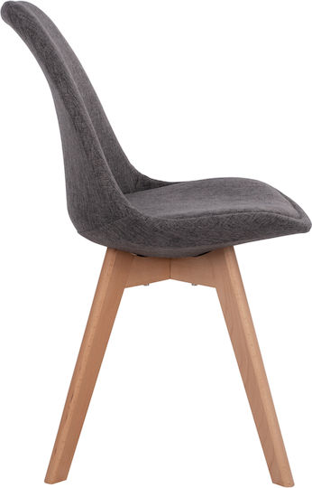 Vegas Dining Room Fabric Chair Grey Fabric 47x56.6x82cm