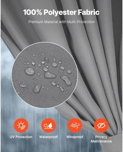 Vevor Awning Fabric Gray 3.4x2.83m