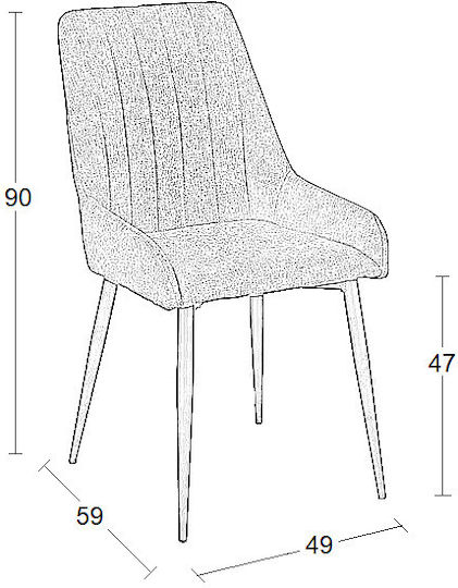 Julia Dining Room Fabric Chair Beige 68x57x55cm