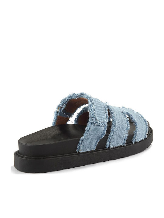 Flache Sandalen für Damen in Hellblau Farbe