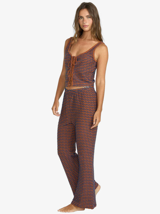 Hot Tides Women's High-waisted Fabric Trousers Flared with Elastic Sedona