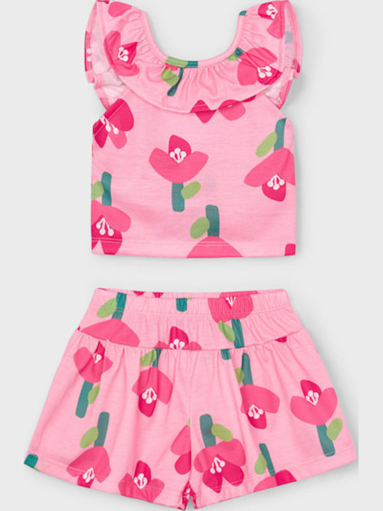 Детски комплект с къси панталони Лятна 2бр Fuchsia Pink
