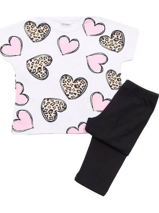 Kinder-Set mit Leggings Sommer 2Stück White Heart