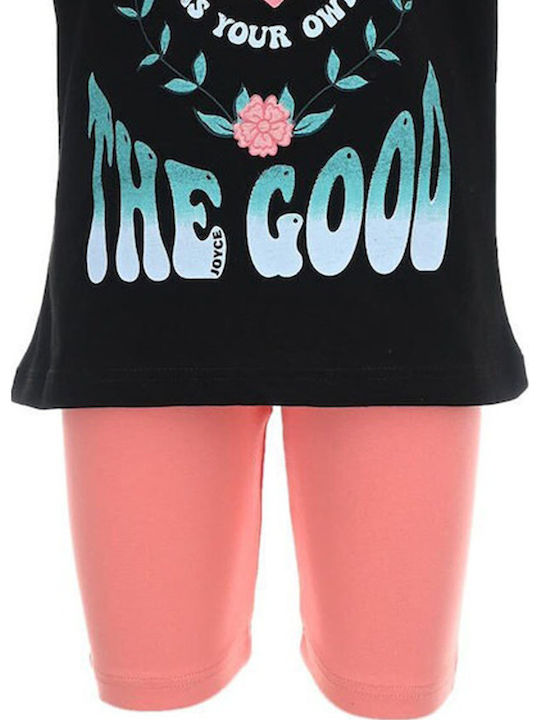 Kinder-Set mit Leggings Sommer 2Stück Black-orange