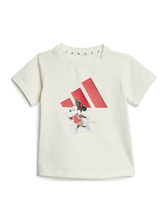 Kids' Set with Shorts Summer 2pcs White Disney Mickey Mouse