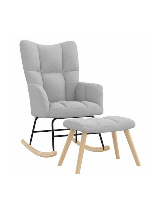 Schaukelstuhl mit Fußhocker Grey 61x78x95cm