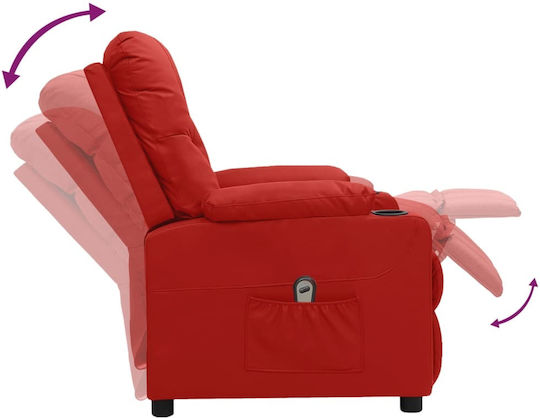 Fotoliu Relax din Piele Ecologică Burgundy 78x93x93.5cm