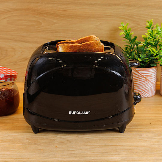 Eurolamp Toaster 2 Schlitze 700W Schwarz