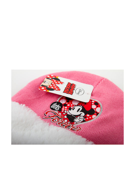 Minnie Kinder Mütze Set mit Handschuhe Pelz Rosa