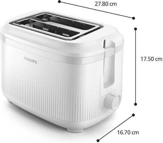 Philips 3000 Toaster 2 Slots 900W White