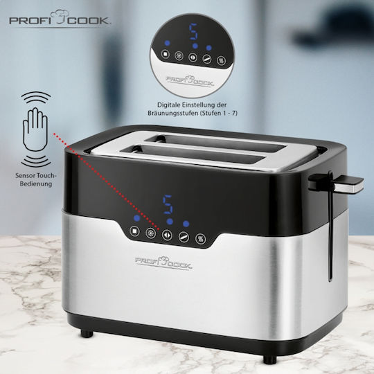 Profi Cook Φρυγανιέρα 2 Θέσεων 920W Μαύρη
