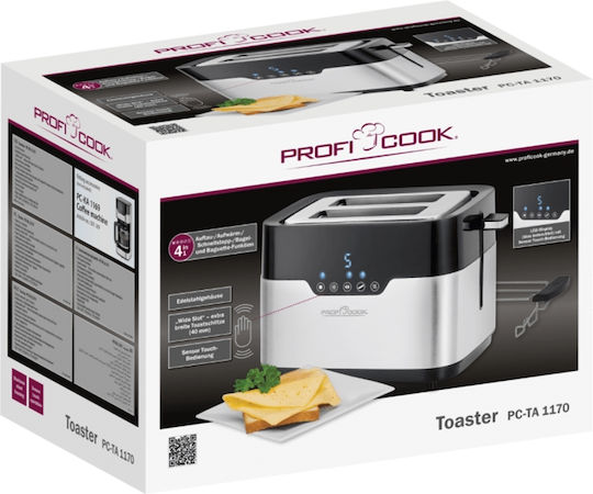 Profi Cook Φρυγανιέρα 2 Θέσεων 920W Μαύρη