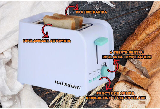 Hausberg Тостер Двуместна 750W Бяла