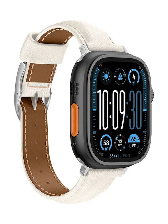 AmazingThing Curea Piele Bej (Apple Watch 44/45/46mm/Ultra 49mm)