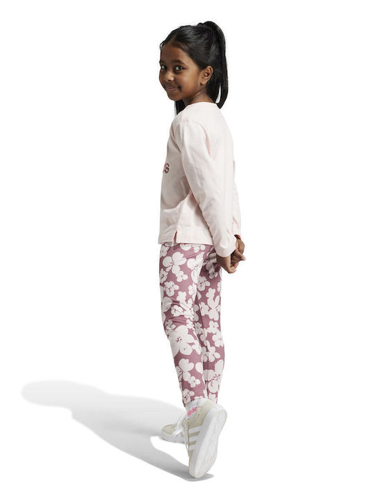 Set pentru copii cu colanți Iarnă 2buc Pink Essentials Allover Print