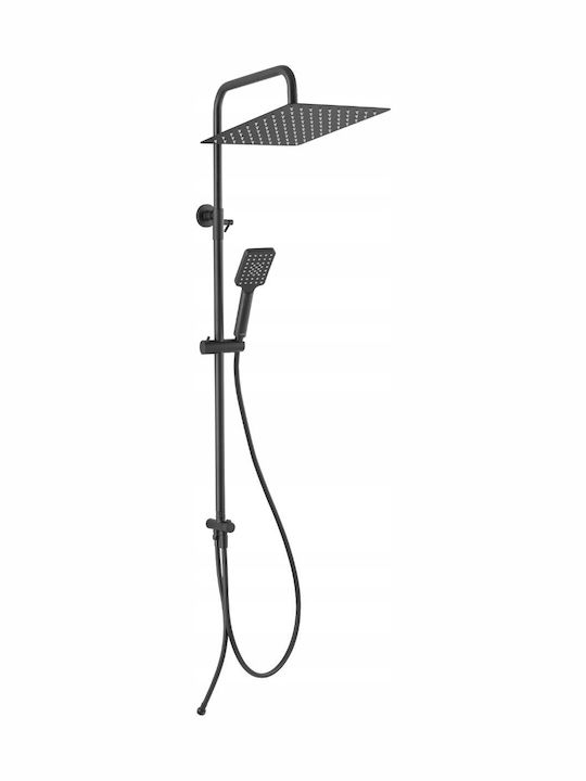 Ferro Wizard Square Pro Duschsäule ohne Armatur Schwarz