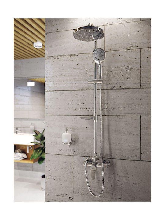 Ferro Algeo Shower Column without Mixer Silver