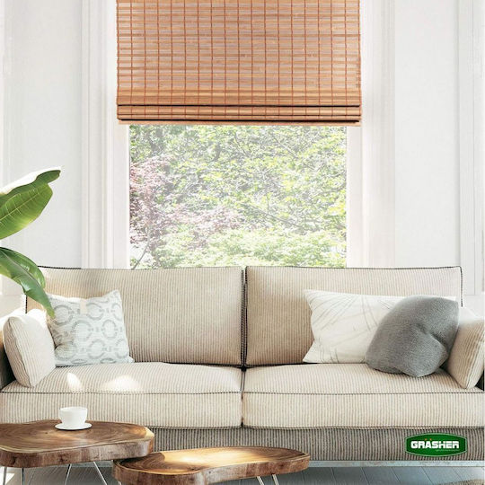 Grasher Bamboo Shading Blind In Brown Colour W80xH180cm
