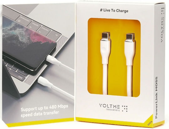 Voltme USB 2.0 Cable USB-C male - USB-C 100W PD Πράσινο 1.8m C2036