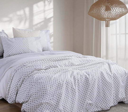 Nef-Nef Homeware Bettwäsche-Set Überdoppel mit Gummiband 160x200+35cm. Donter Grey 4Stück