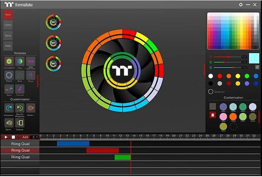 Thermaltake Riing Quad 12 Radiator Fan TT Premium Case Fan 120mm (1500rpm / 40.9cfm) με RGB Φωτισμό και Σύνδεση 9-Pin