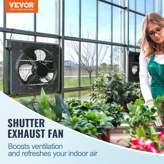 Exhaust Fan Commercial Spaces Greenhouses Warehouses Metal 70 W 2900 M³/h Diameter 406 Mm 60 Db Smart Timer