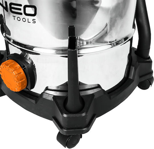 Neo Tools Staubsauger Flüssigkeiten / Feststoffe 1400W mit Kunststoff Behälter 30Es