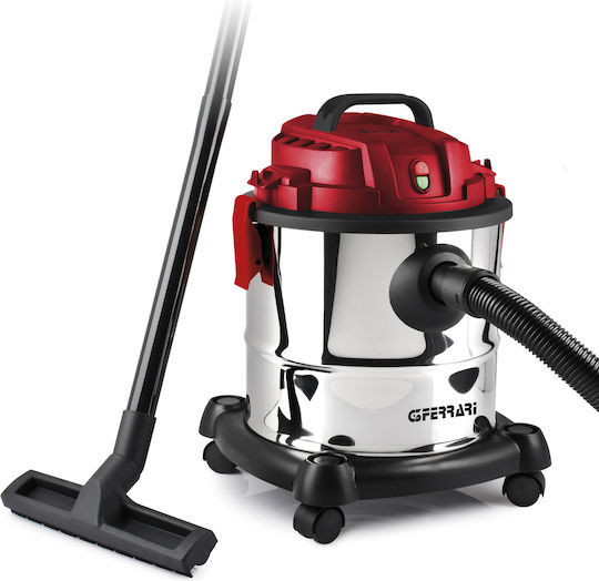 G3Ferrari Staubsauger Flüssigkeiten / Feststoffe 1000W mit Edelstahl Behälter 20Es