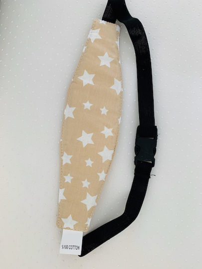Elastisches Sicherheitsband Kopfband Beige Sterne