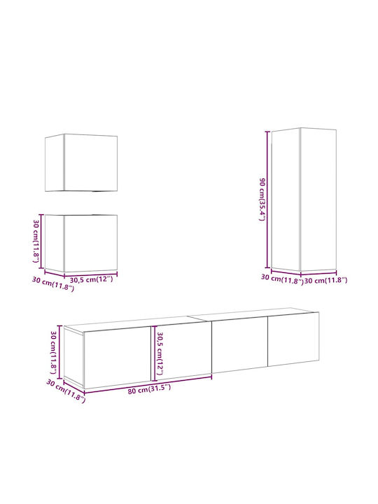 Wohnzimmer TV-Einheit Technical Oak