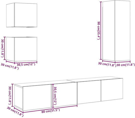 Wohnzimmer TV-Einheit Technical Oak