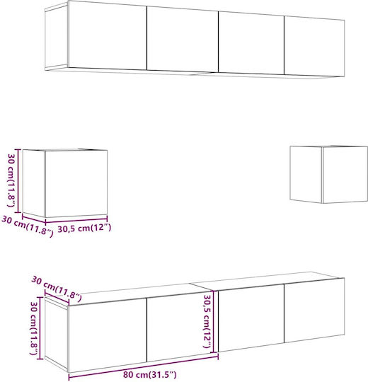 Unitate TV pentru sufragerie Technical Oak L80xÎ
