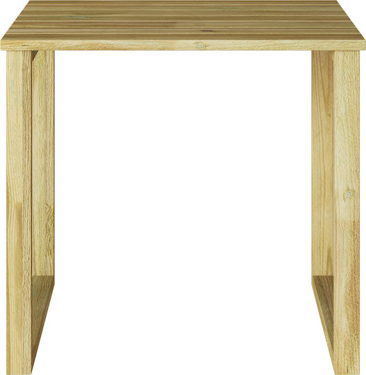 Sitting Room Outdoor Free Standing Wood Table Natural 50.5x50.5x46cm
