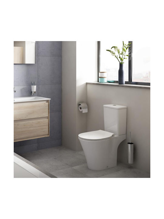 Ideal Standard Connect Air Тоалетна, стояща на пода с тоалетна чиния с Стройна Капак Duroplast Софт Клоуз Бяла Ideal Standard Connect Air Тоалетна, стояща на пода с тоалетна чиния с Стройна Капак Duroplast Софт Клоуз Бяла