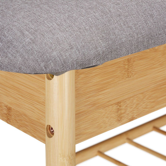 Mobilier de Intrare cu Dulap pentru Pantofi & Bancă Grey - Natural 90x28x48cm Gri - Natural