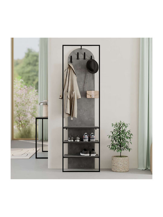 Archy Entry Furniture with Shoe Rack Grey retro 53x31.7x180cm