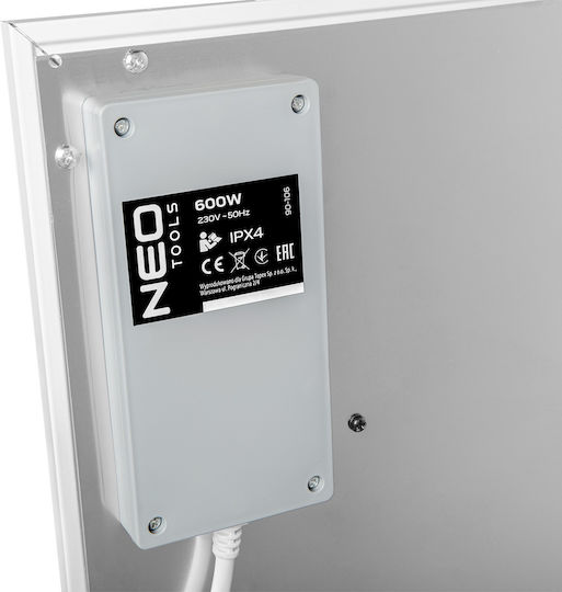 Neo Tools Θερμοπομπός Τοίχου 600W με Ηλεκτρονικό Θερμοστάτη και WiFi 100x30cm Λευκός