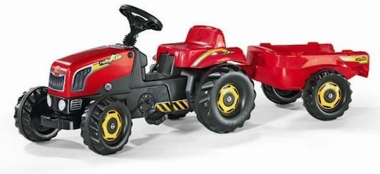 Kids Foot-to-Floor Ride On Tractor with Trailer & Pedal Junior Red
