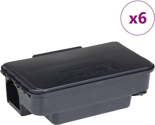 Vidaxl Παγίδες Ποντικιών 6 Τεμάχια Μαύρο 22x12,5x7,5 Εκ