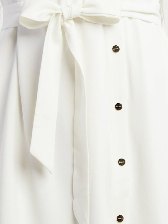 Summer Mini Shirt Dress Beige