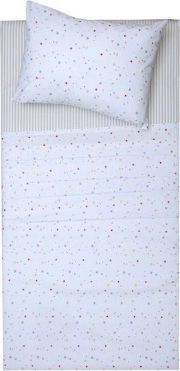 Viopros Set Baby Duvet Cover with Pillowcase Rea White 120x160cm