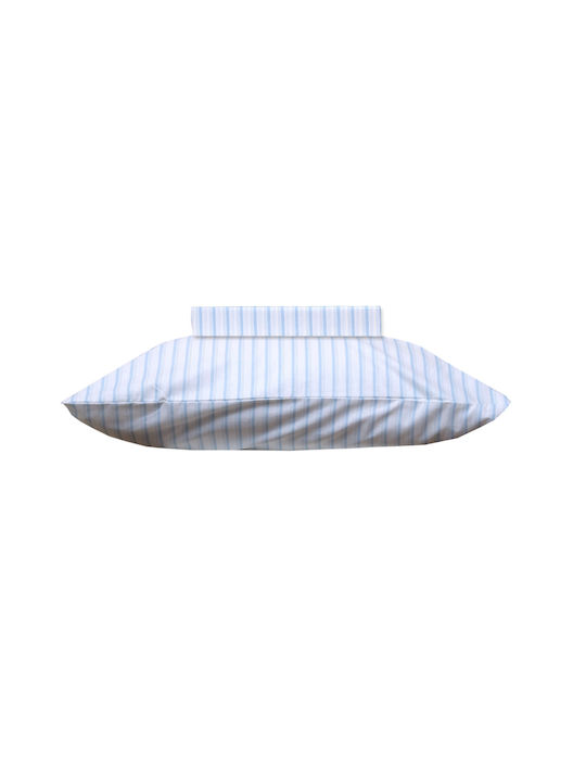 Viopros Σετ Βρεφική Παπλωματοθήκη με Μαξιλαροθήκη Γαλάζια 120x160εκ.