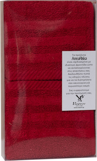 Σετ 3 Πετσέτες Χεριών 30x50 Συσκευασία Δώρου Spa 7 Red