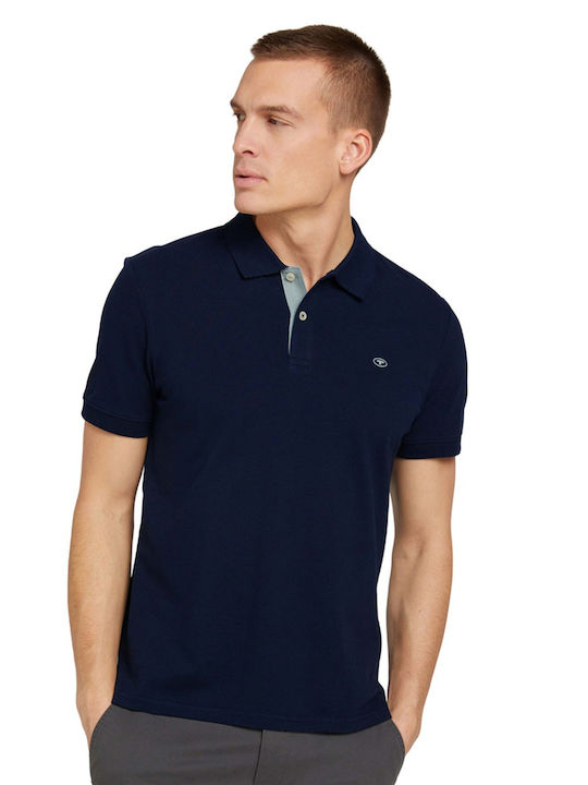 Basic Polo Herrenbluse Kurzarm Dunkelblau