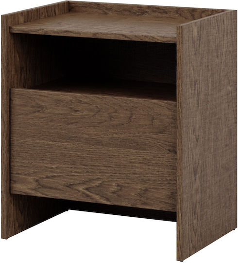 Japandi Bedside Table Wooden Brown 53x38x60cm
